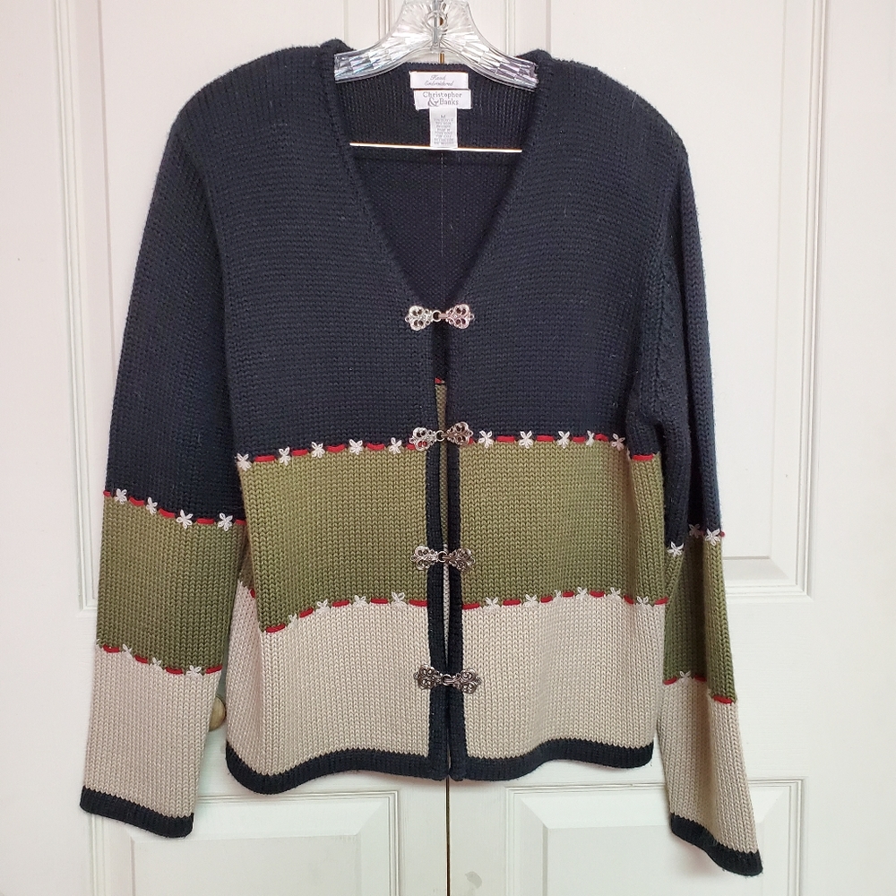 Christopher and banks tricolor sweater